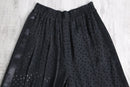 black polka dot pleated culotte shorts