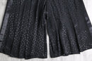 black polka dot pleated culotte shorts