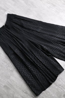 black polka dot pleated culotte shorts