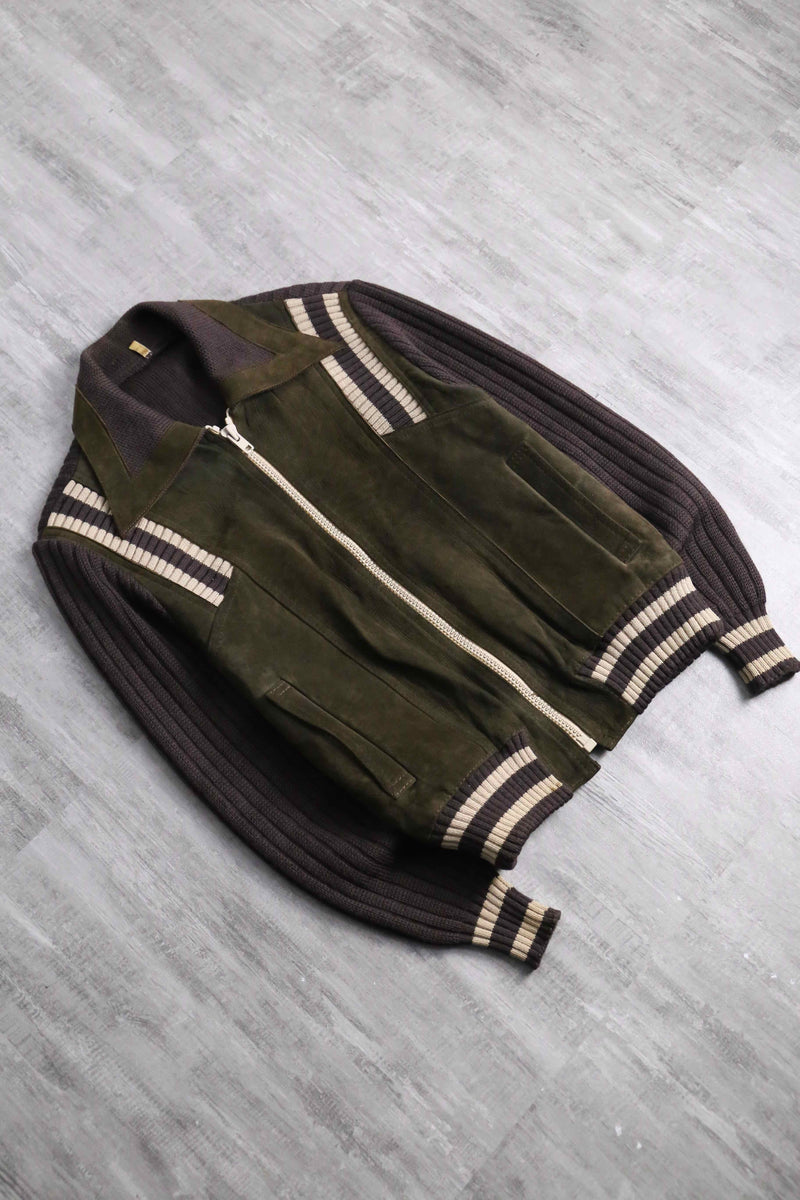 70’s leather × wool switch design jacket