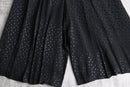 black polka dot pleated culotte shorts