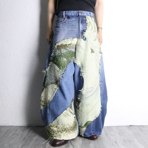 "Re:make" rug boomerang denim pants