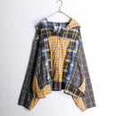 ''Re:make'' random dark check shirt hoodie