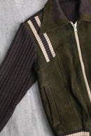 70’s leather × wool switch design jacket