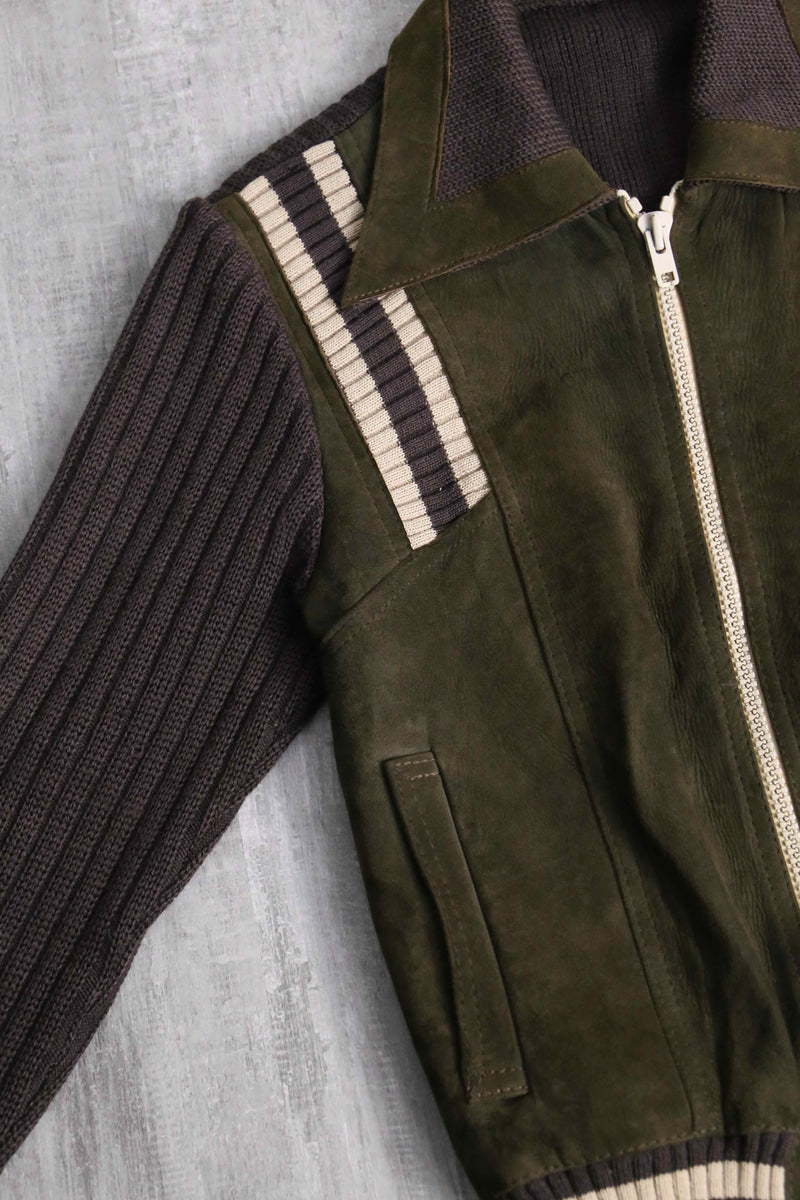 70’s leather × wool switch design jacket