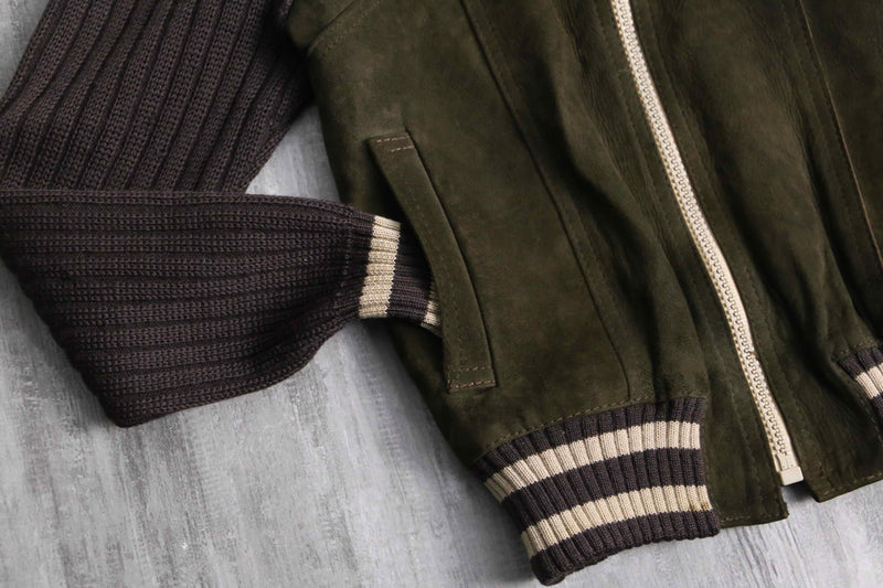 70’s leather × wool switch design jacket