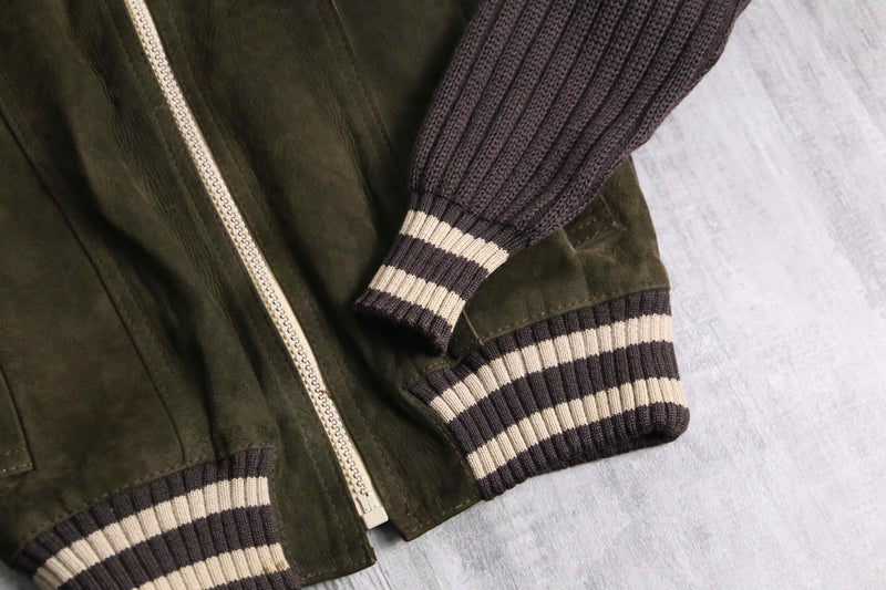 70’s leather × wool switch design jacket