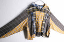 ''Re:make'' random dark check shirt hoodie