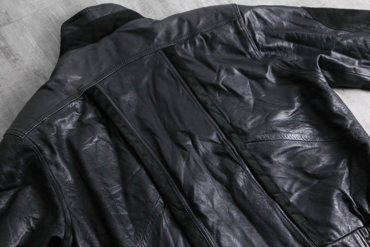 1980-90s suede combi leather blouson