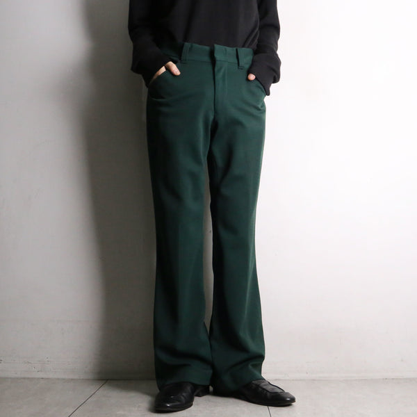 70's green collar flared poly pants
