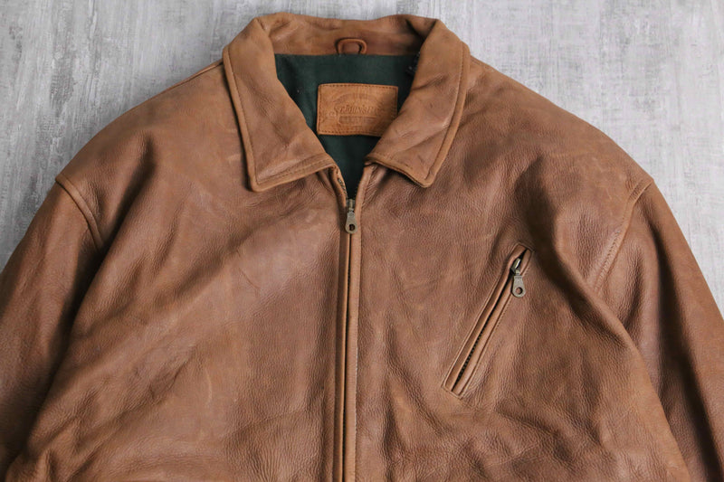 ”St. John’s Bay” brown real leather jacket