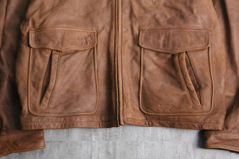 ”St. John’s Bay” brown real leather jacket