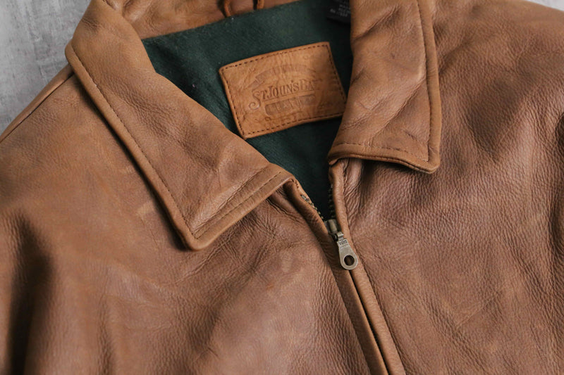 ”St. John’s Bay” brown real leather jacket