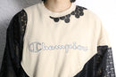 "Re:make" lace track docking pullover