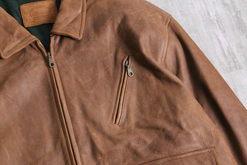 ”St. John’s Bay” brown real leather jacket
