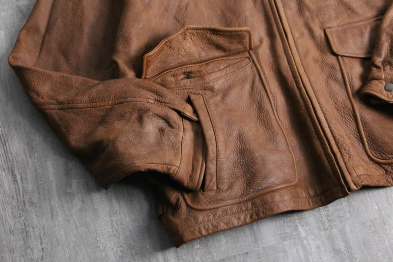 ”St. John’s Bay” brown real leather jacket