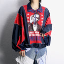 "Re:make" sweat docking loose size half zip pull over