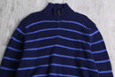 “Polo by Ralph Lauren” horizontal stripe half zip knit