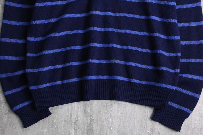 “Polo by Ralph Lauren” horizontal stripe half zip knit