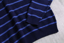 “Polo by Ralph Lauren” horizontal stripe half zip knit