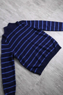 “Polo by Ralph Lauren” horizontal stripe half zip knit