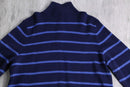 “Polo by Ralph Lauren” horizontal stripe half zip knit