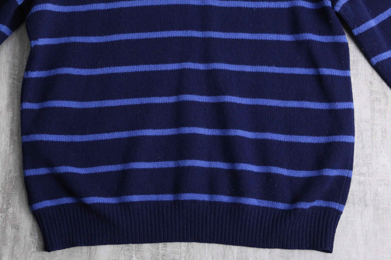 “Polo by Ralph Lauren” horizontal stripe half zip knit