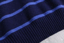 “Polo by Ralph Lauren” horizontal stripe half zip knit