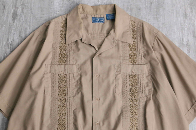 light brown color S/S Guayabera shirt
