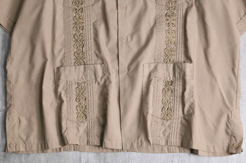light brown color S/S Guayabera shirt
