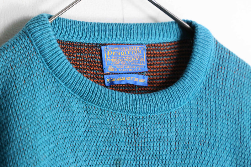 "PENDLETON" vivid blue ethnic wool knit