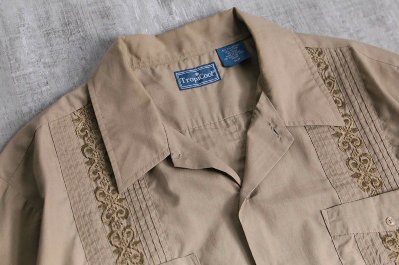 light brown color S/S Guayabera shirt