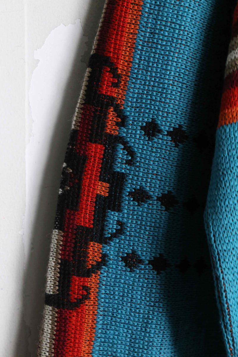 "PENDLETON" vivid blue ethnic wool knit