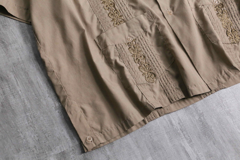 light brown color S/S Guayabera shirt
