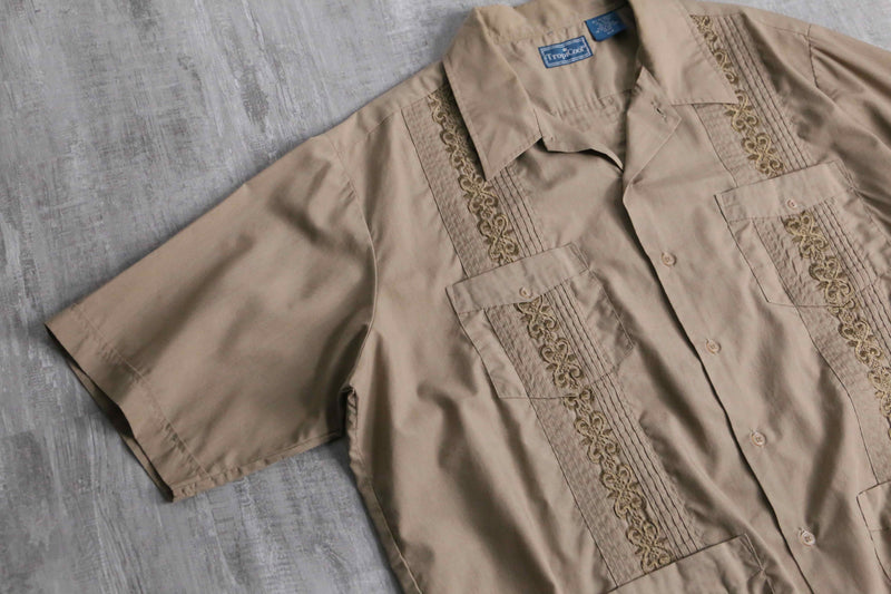 light brown color S/S Guayabera shirt