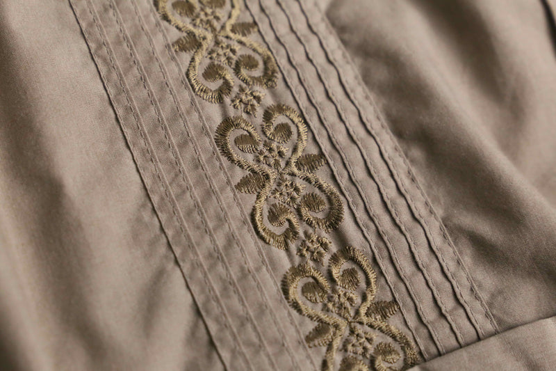 light brown color S/S Guayabera shirt