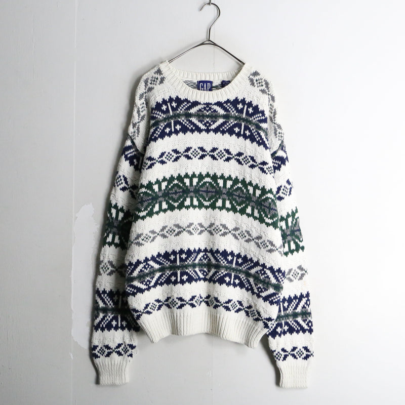 90’s “GAP” nordic monotone pattern knit