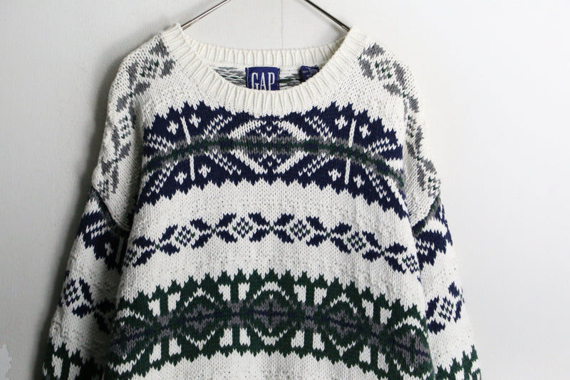 90’s “GAP” nordic monotone pattern knit