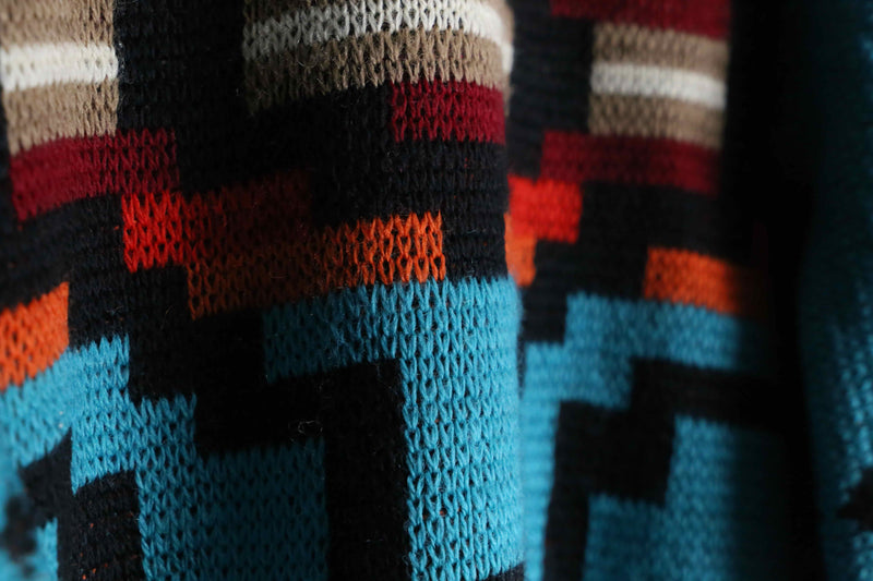 "PENDLETON" vivid blue ethnic wool knit