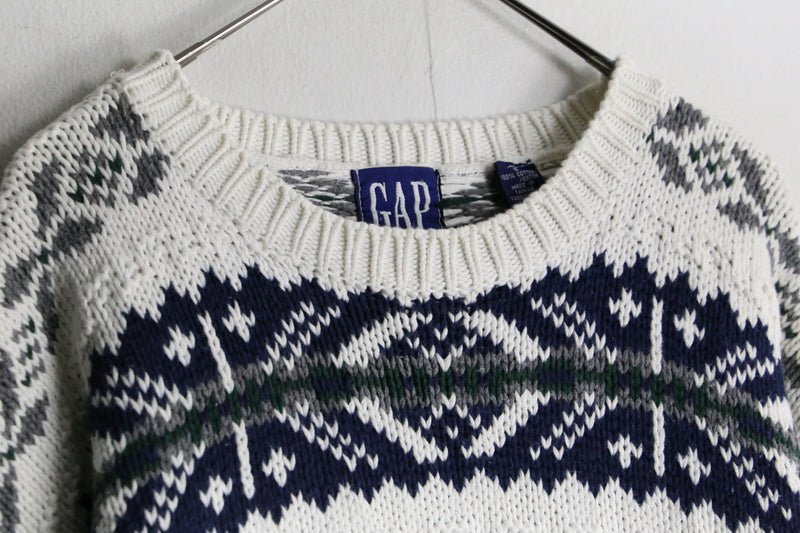 90’s “GAP” nordic monotone pattern knit