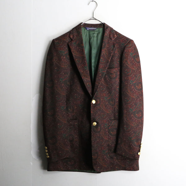 70's paisley total pattern poly tailored jacket