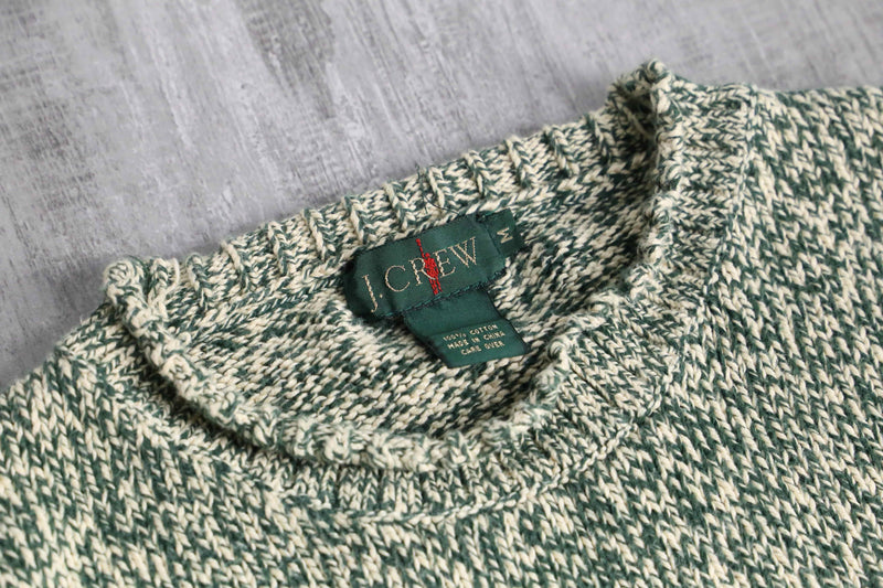 ”J.CREW” melange green cotton knit