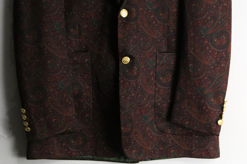 70's paisley total pattern poly tailored jacket