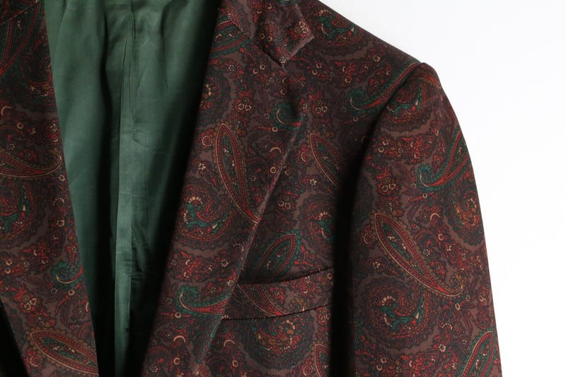 70's paisley total pattern poly tailored jacket