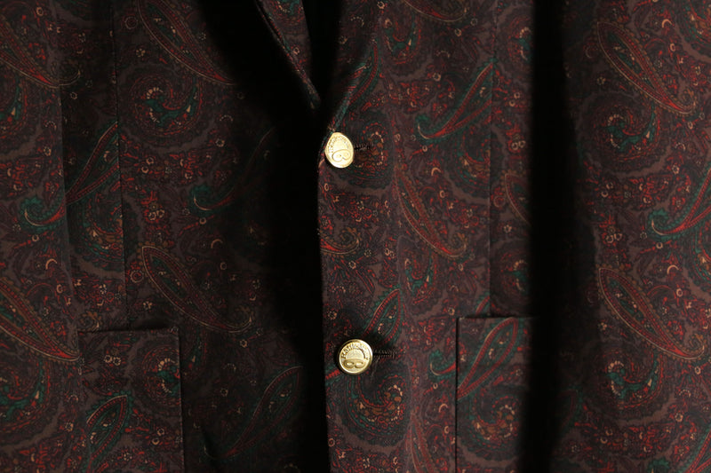 70's paisley total pattern poly tailored jacket