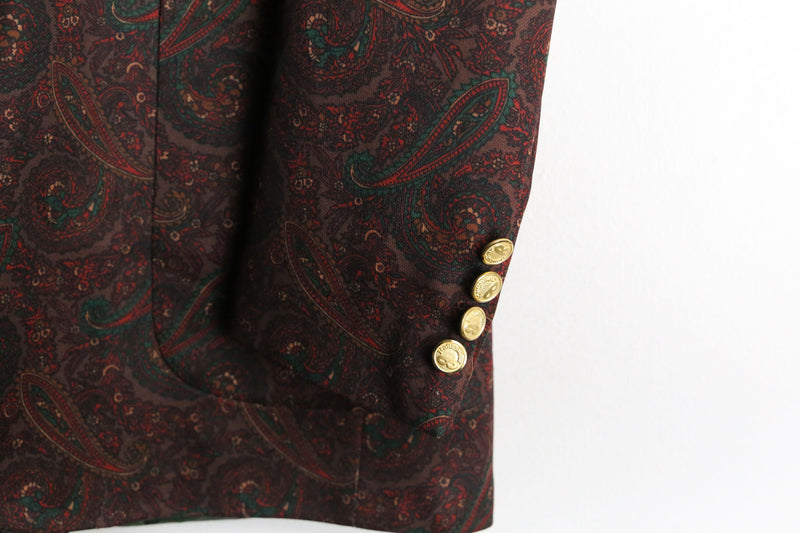 70's paisley total pattern poly tailored jacket