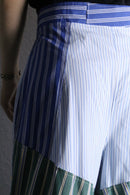 "Re:make" stripe shirt patchwork pajama pants