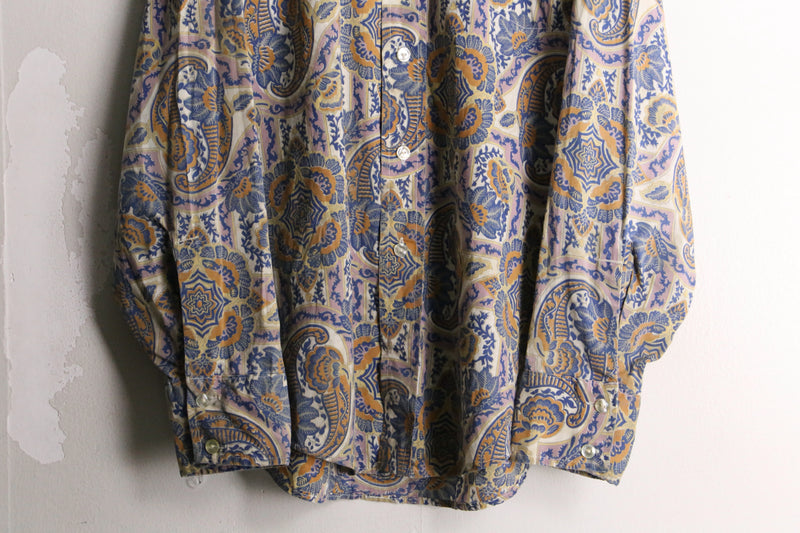 70's oriental paisley pattern dress shirt