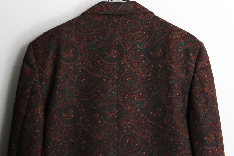 70's paisley total pattern poly tailored jacket