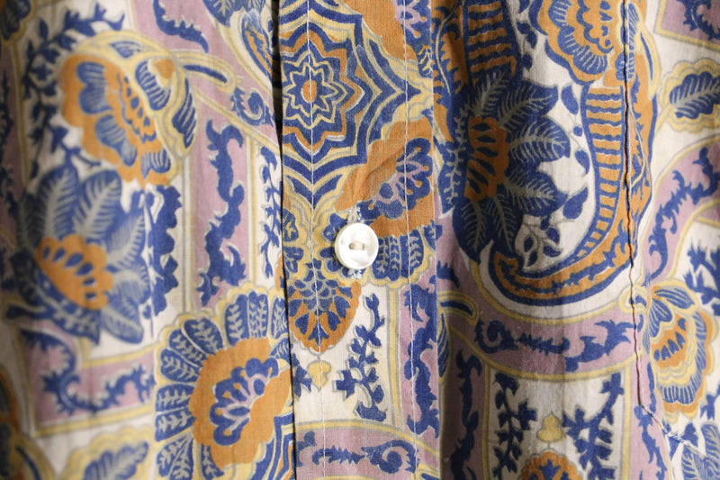 70's oriental paisley pattern dress shirt